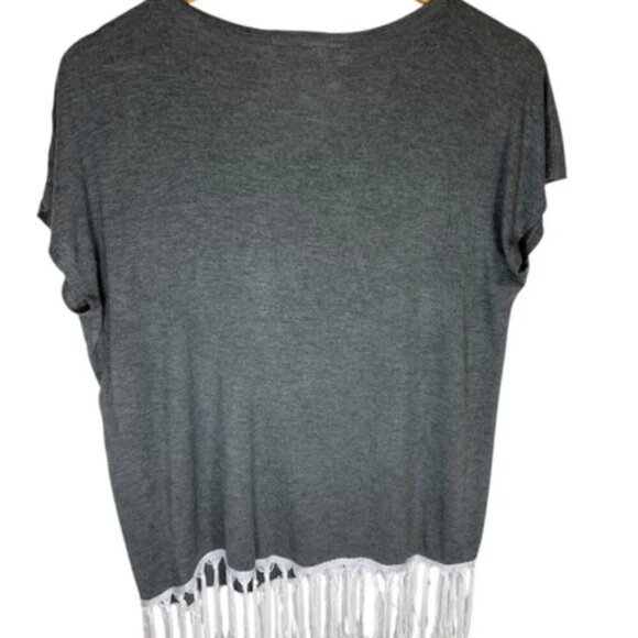 Y2K Moonchild Life is Beautiful Tee Shirt Size L Tassels Fringe Biker Goth - Picture 2 of 7